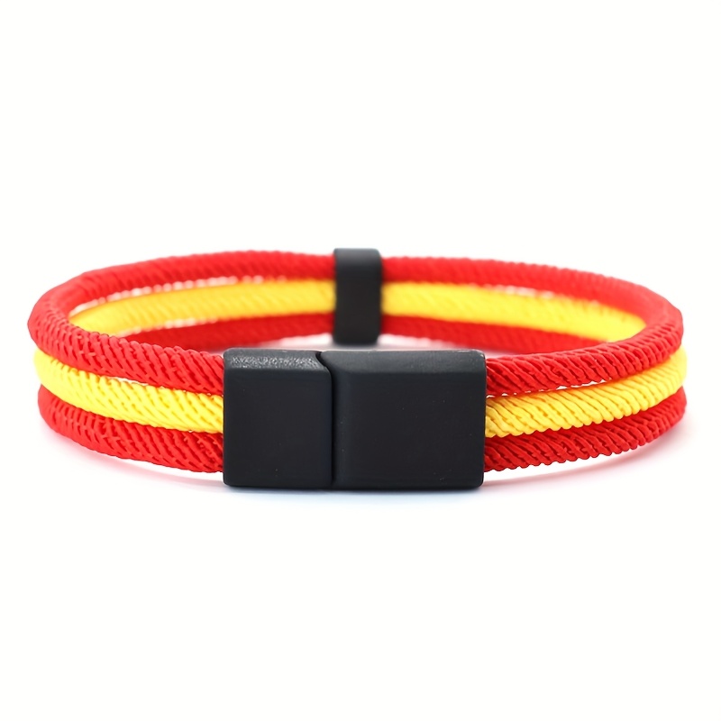 Men's Patriotic Flag Bracelet, Adjustable & Lightweight