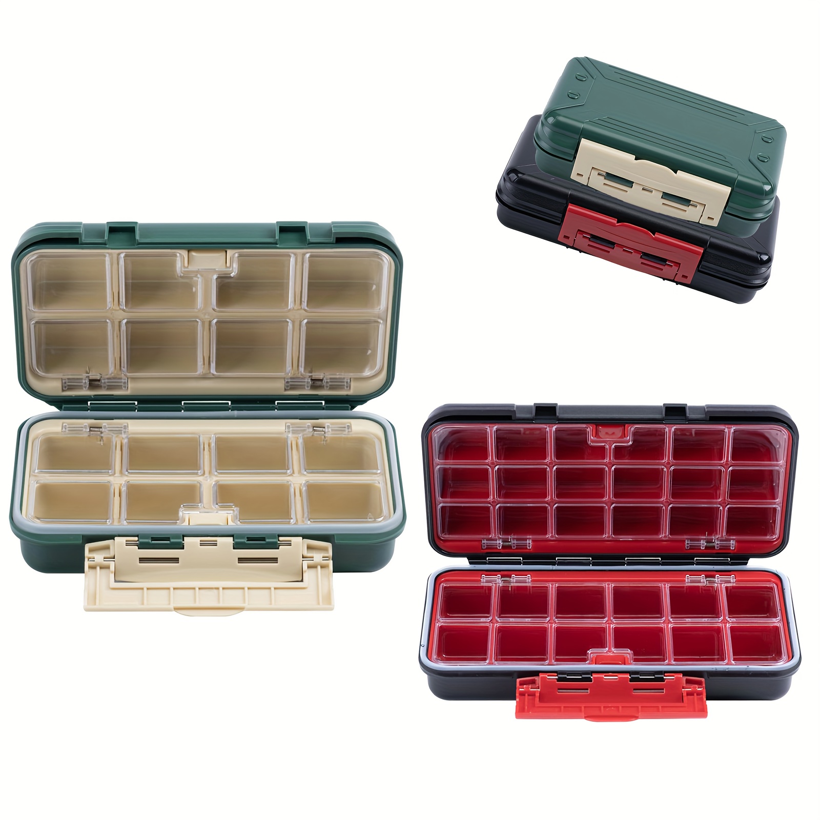 6 Pcs Fishing Tackle Boxes Waterproof Airtight Plastic Tackle Box Organizer  Transparent Fishing Tackle Storage with Adjustable Dividers for Terminal
