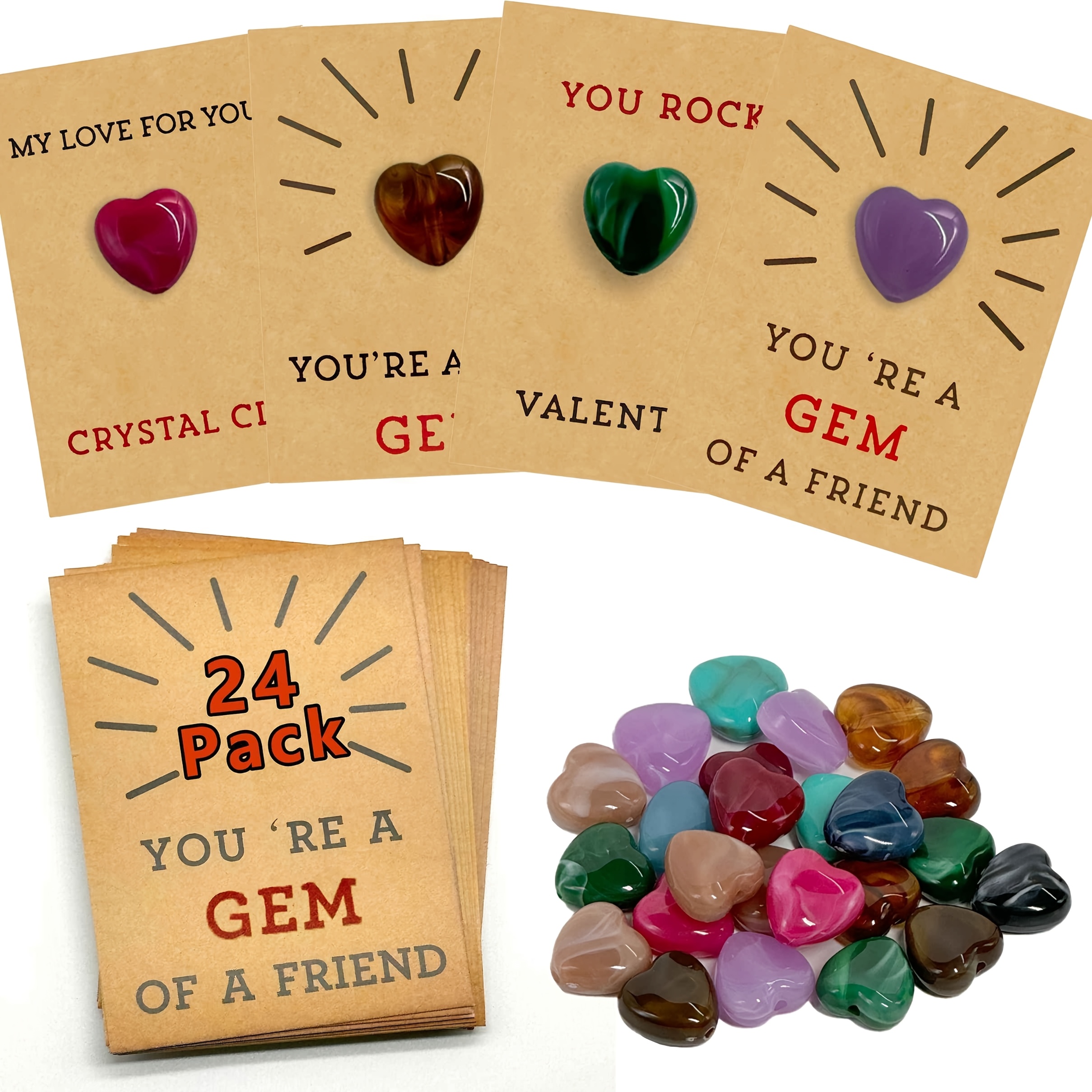 

1pc Valentine's Day Cards With Acrylic Heart-shaped Crystals, Birthday Gifts, Gifts - Random Colors, Valentine's Day