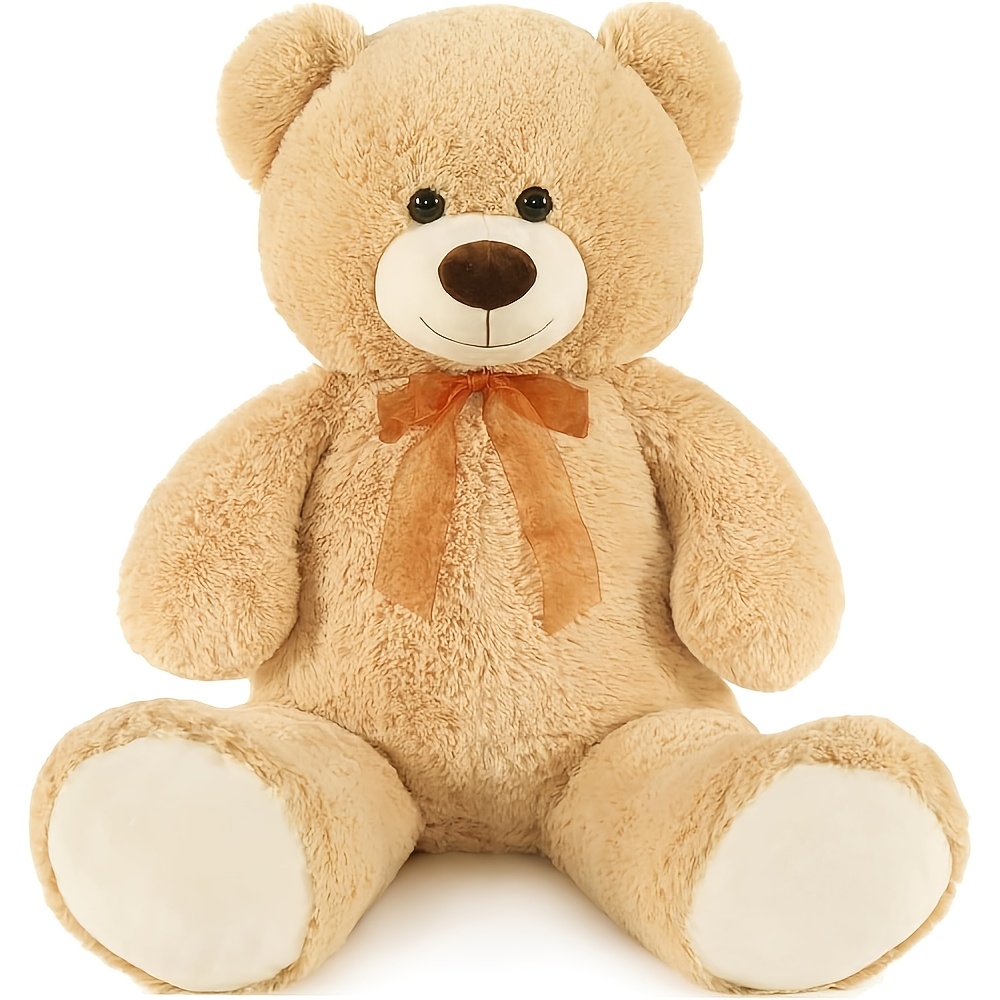 Image of Morismos Enormous Teddy Bear Stuffed Animal 3ft, 36'' For Kid, Large Stuffed Bear For Baby Shower, Teddy Bear For Girlfriend Boyfriend Wife Mom Fiance Valentine's Birthday, Tan