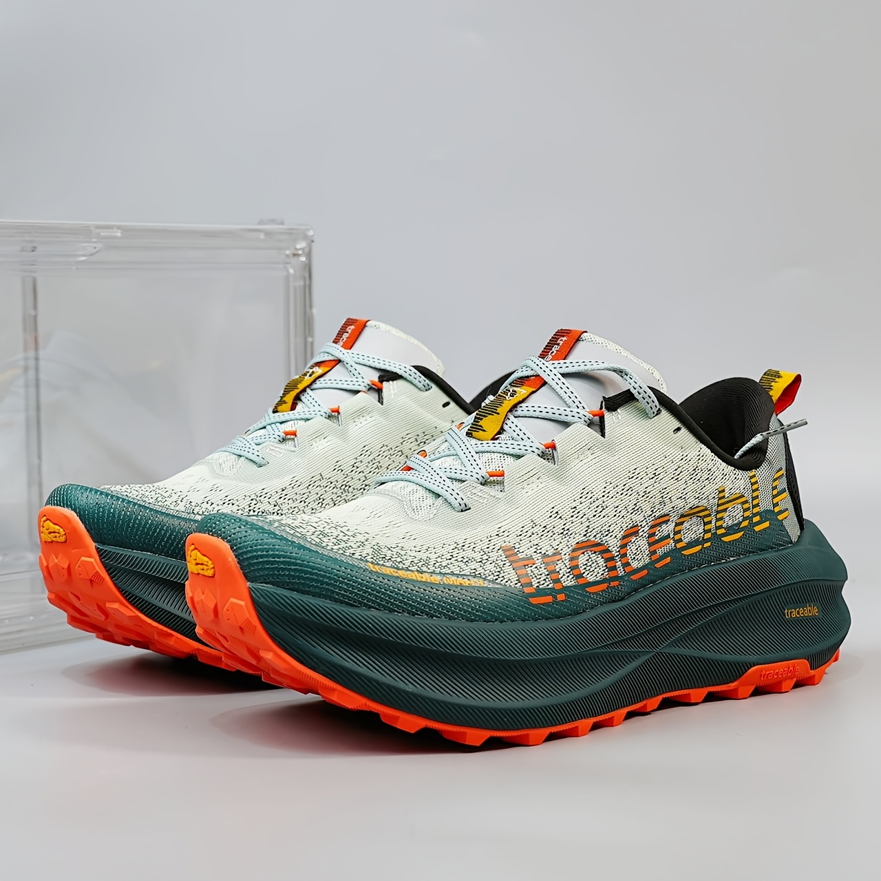 Sneakers, Men's Outdoor Shoes, Lightweight and Comfortable Trail Running Shoes, Anti-Slip Shock-Absorbing Casual Shoes, Fashionable Sports Running Shoes for Men