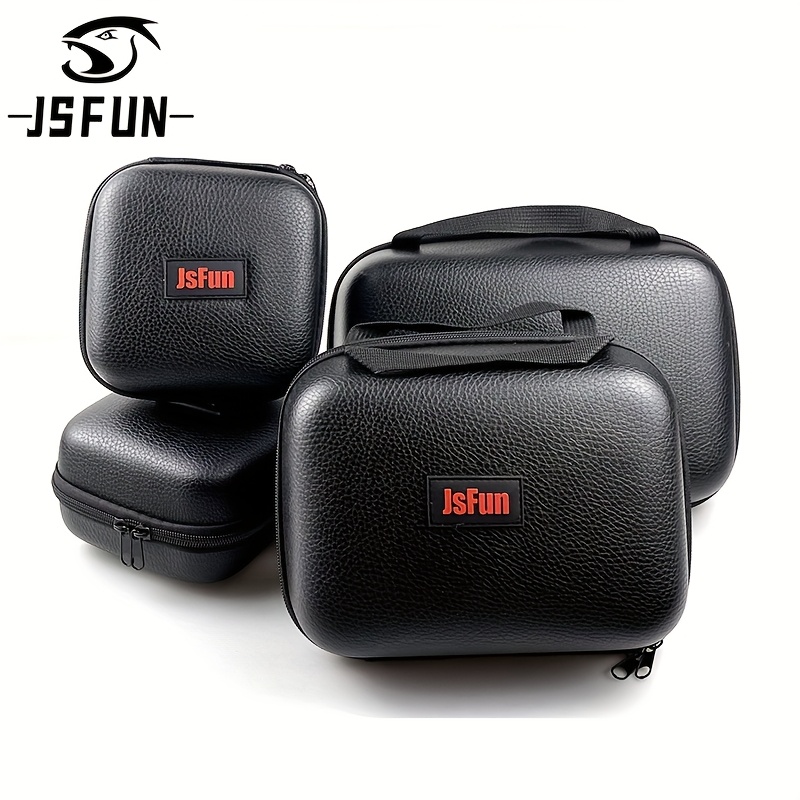 

Jsfun Leather Fishing Reel Cases Cover Hard Fishing Reel Protective Case Pouch Storage Box Fishing Tackle Bag