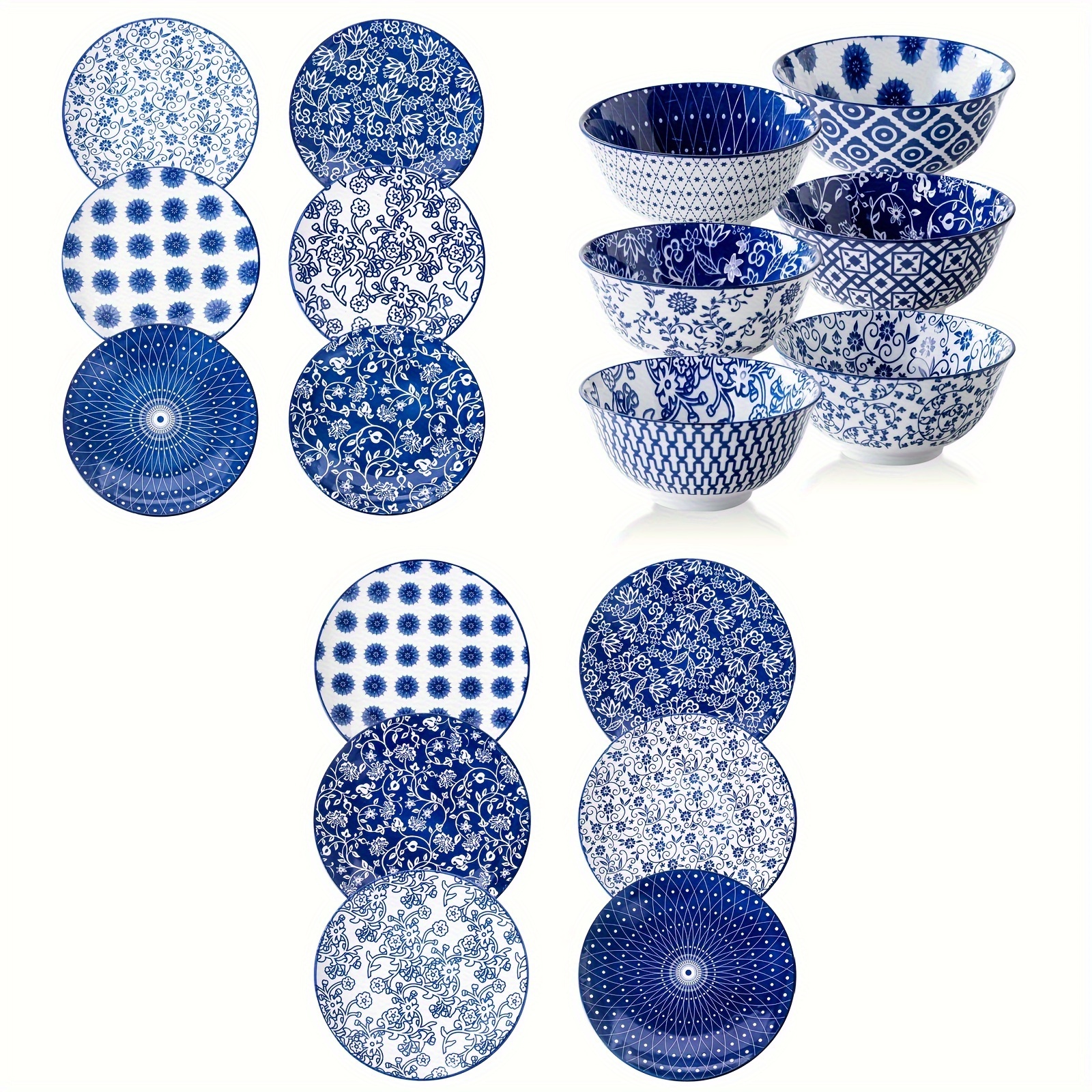 

18pcs, Cerkik Tableware Set, Including 8.5- Salad , 10.5- , 6 Of 24- Bowl , -, And Dishwasher Safe,