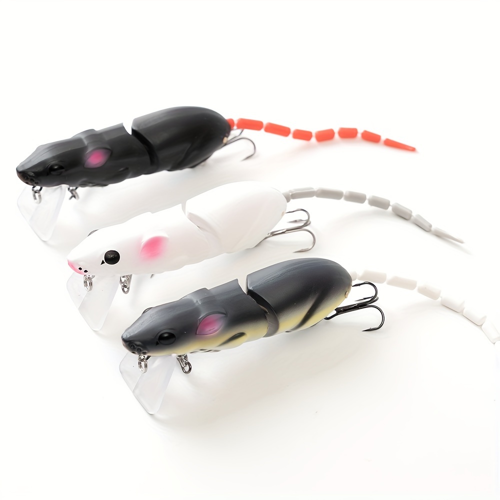 3pcs/set Bionic Rat Lure, Two-section * Bait, Slow Sinking Fishing Lure For  Bass