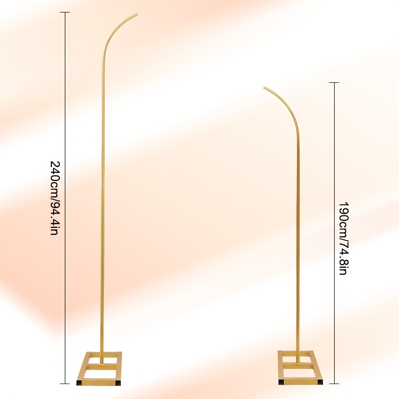 TEMU 2pcs Golden Flute Cylindrical Background Stand With Reinforced Square Base, Suitable For Outdoor Weddings, New Year And Christmas Decorations,