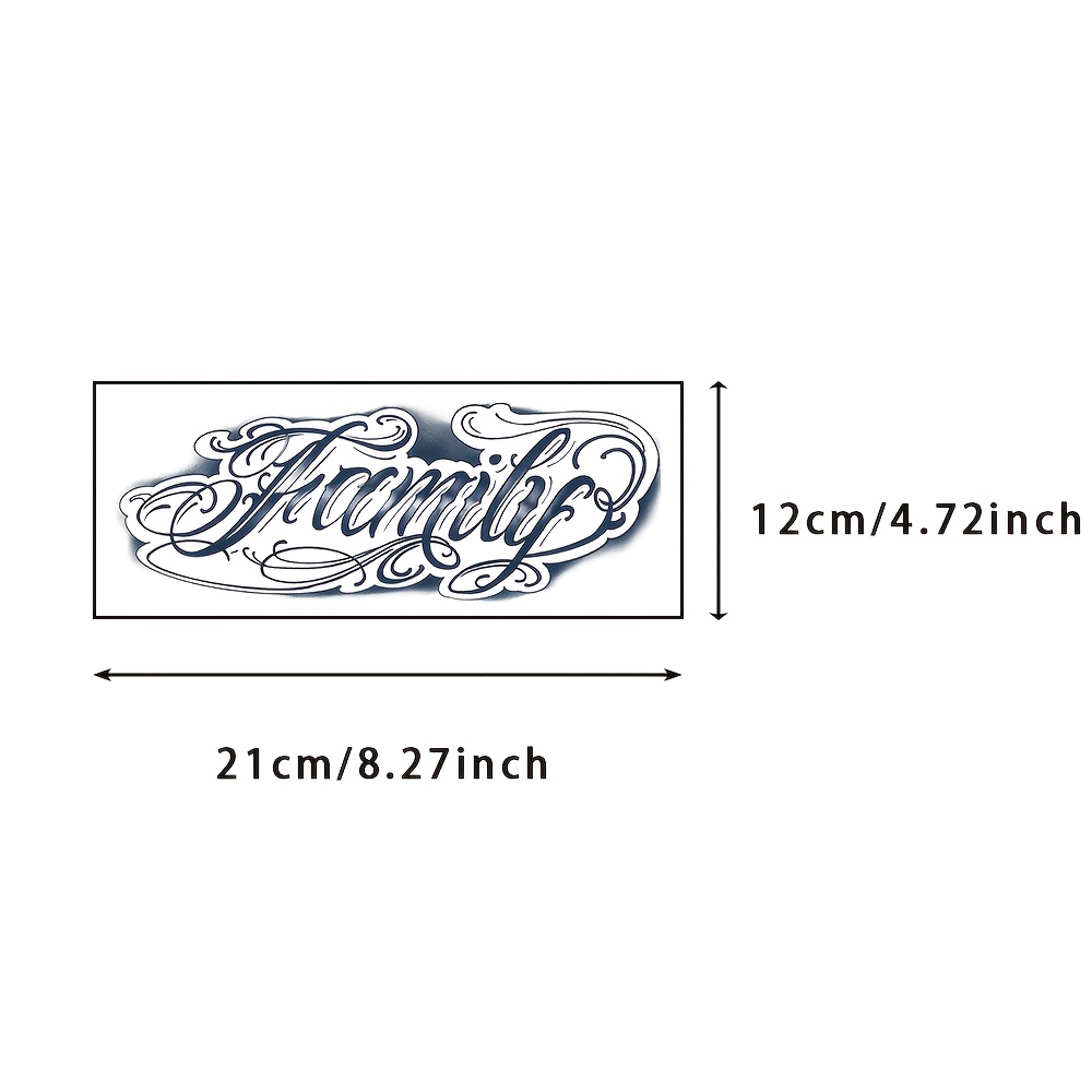 Image of English Herbal Tattoo Sticker, Realistic And Long-lasting Temporary Tattoo Sticker, Waterproof And Friction-resistant Lasting 7-15 Days