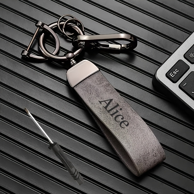 TEMU Personalized Laser Engraved Keychain /text - Faux Leather Car Keychain, Diy Engraving For Father's Day, Valentine's Day And Christmas Gifts -