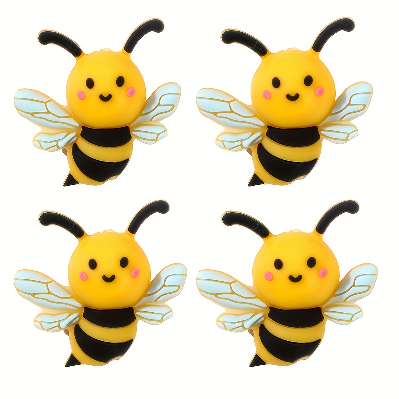 TEMU 4pcs Looen Knitting Needle Stoppers & Point Protectors - Non-slip Needle Caps With Elk, Christmas Tree, Owl, Bee Tips Suitable For Us 2.5-13