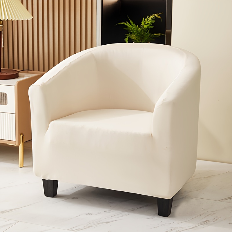 TEMU Solid Package Single Half Round Sofa Cover High Stretch (free Non-slip Fixed Rod)