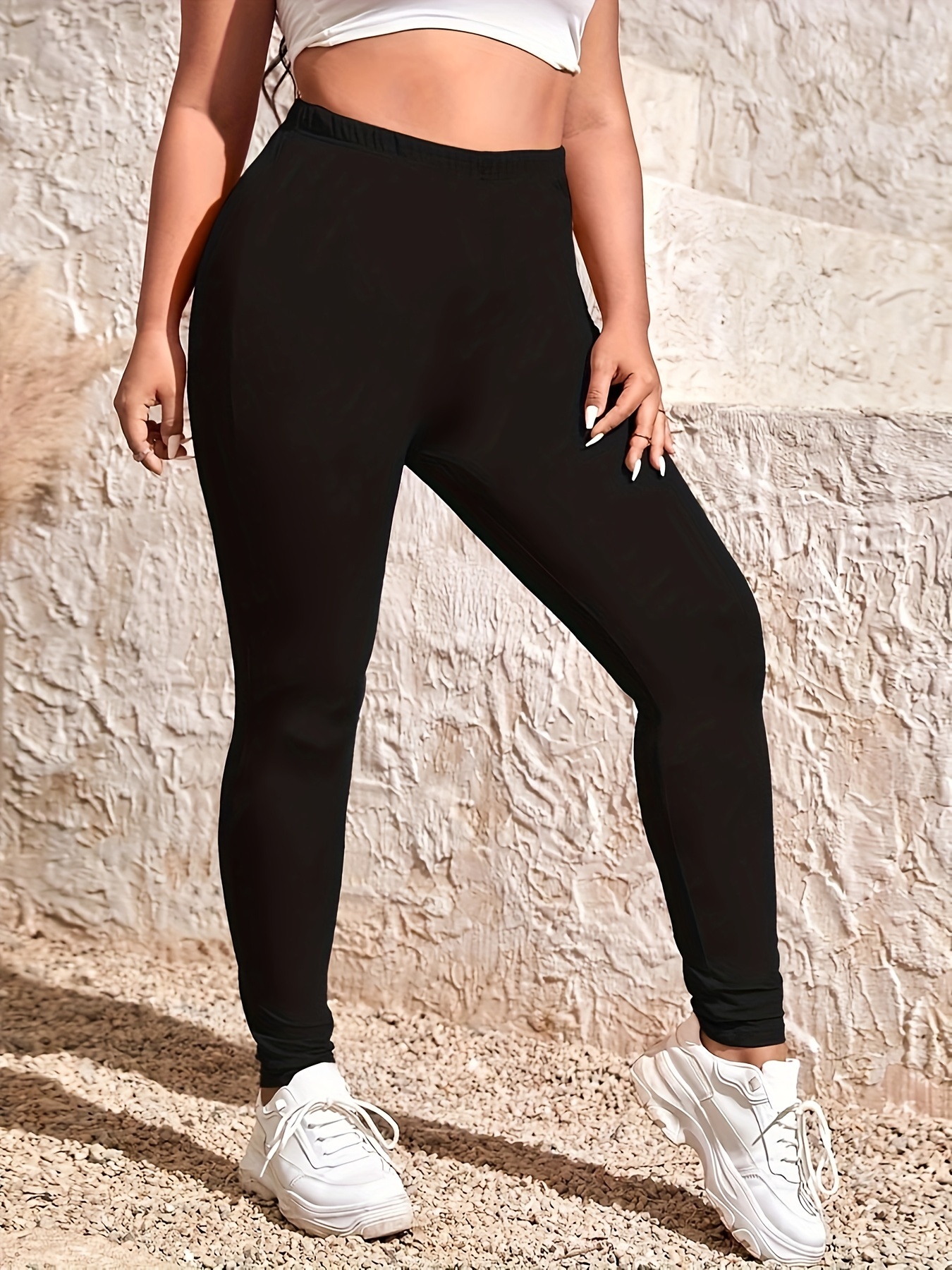 Plus Size Sexy Pants Women's Plus Lace Front High Waisted - Temu