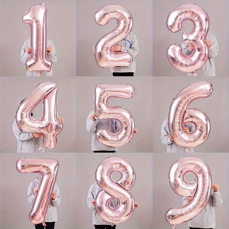 

40 Inch Rose Golden Huge Balloons Foil Mylar Number Balloons For Birthday Party, Wedding, Bridal Shower Engagement Photo , Anniversary