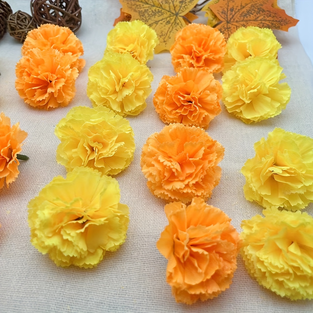 

12pcs Marigolds For Diy Wreaths & - For Halloween, Christmas, Easter, And Day Of - For / Use