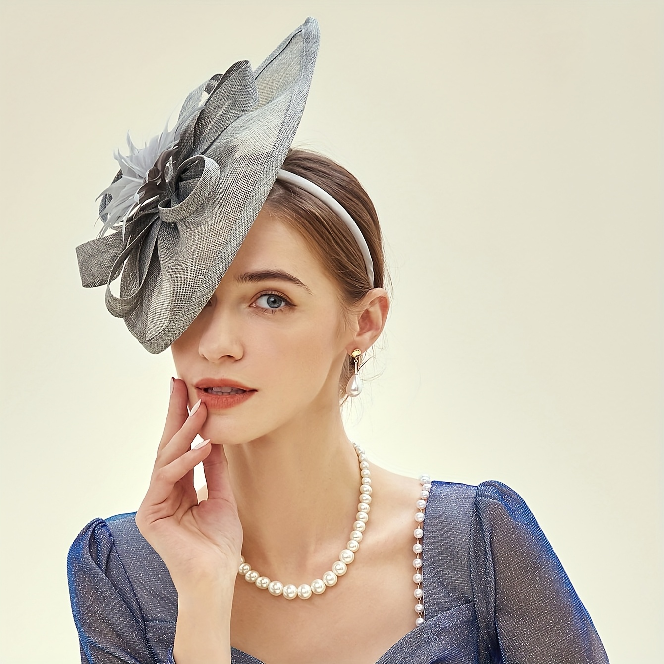 tea party fascinator hat women headwear derby pillbox church  display picture 3