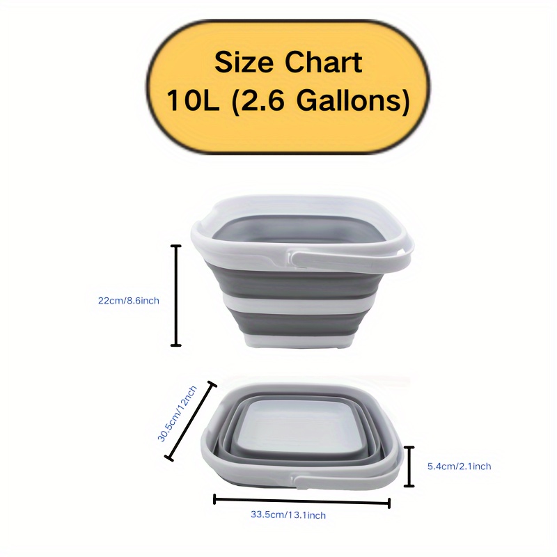 Sammart Collapsible Rectangle Cleaning Bucket (2.6 Gallons) - Temu