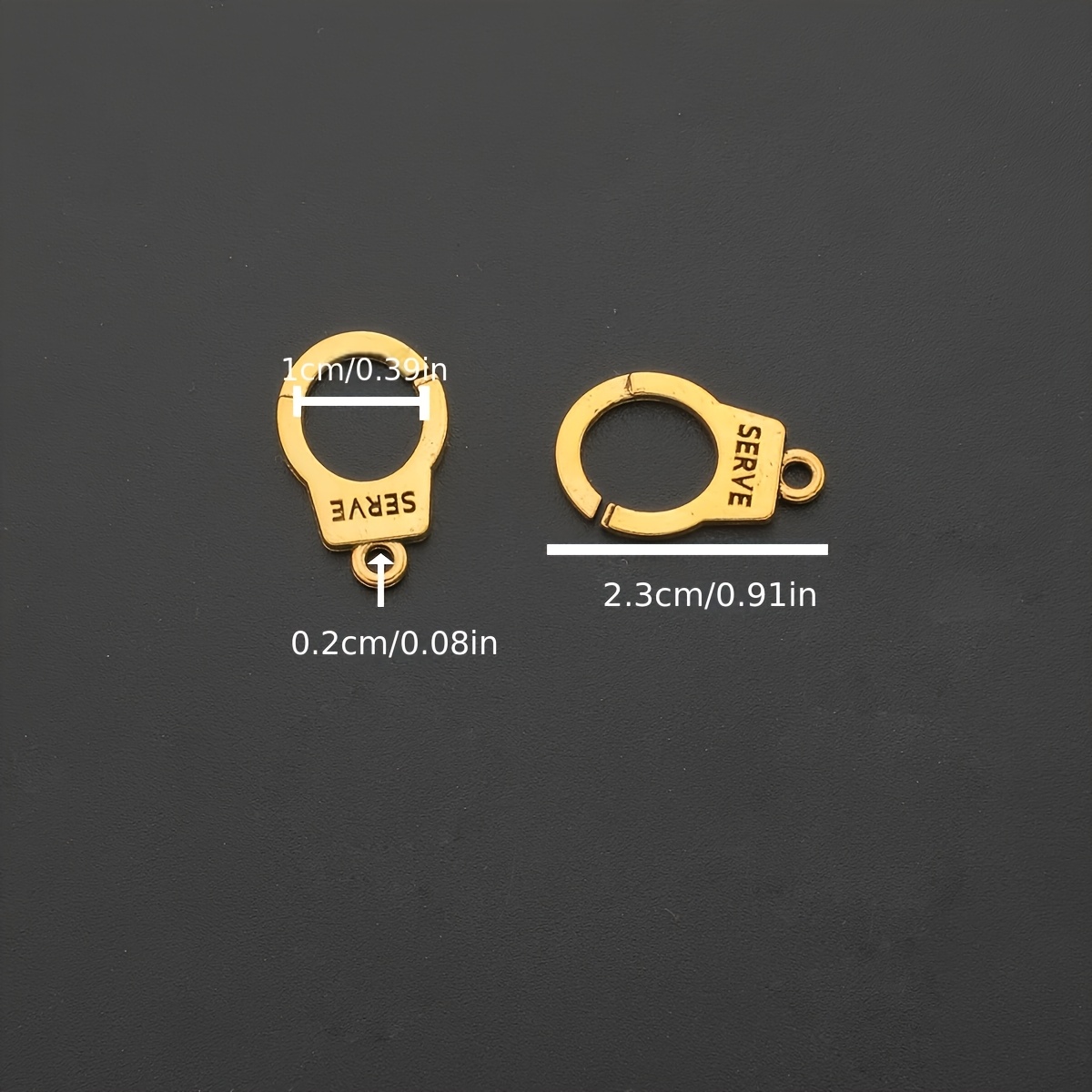 20pcs Charm Handcuff Pendants Alloy Handcuff Shaped Charms