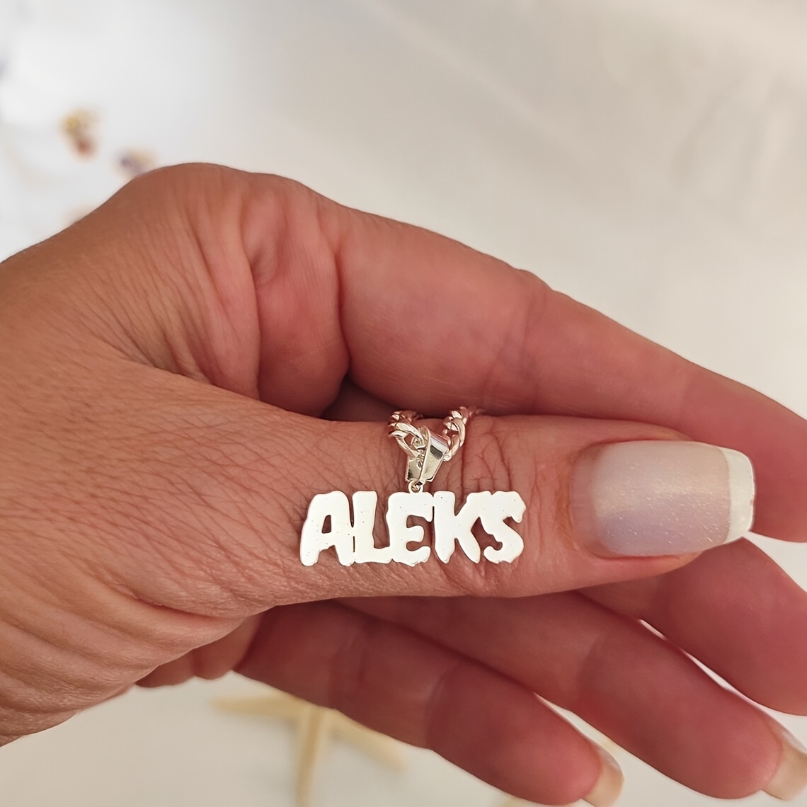 Elegant Simple Style Custom Cuban Chain Name Necklace
