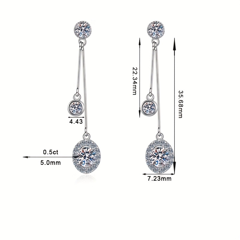 925 sterling silver moissanite earrings unique and elegant fashionable and versatile Product details 1