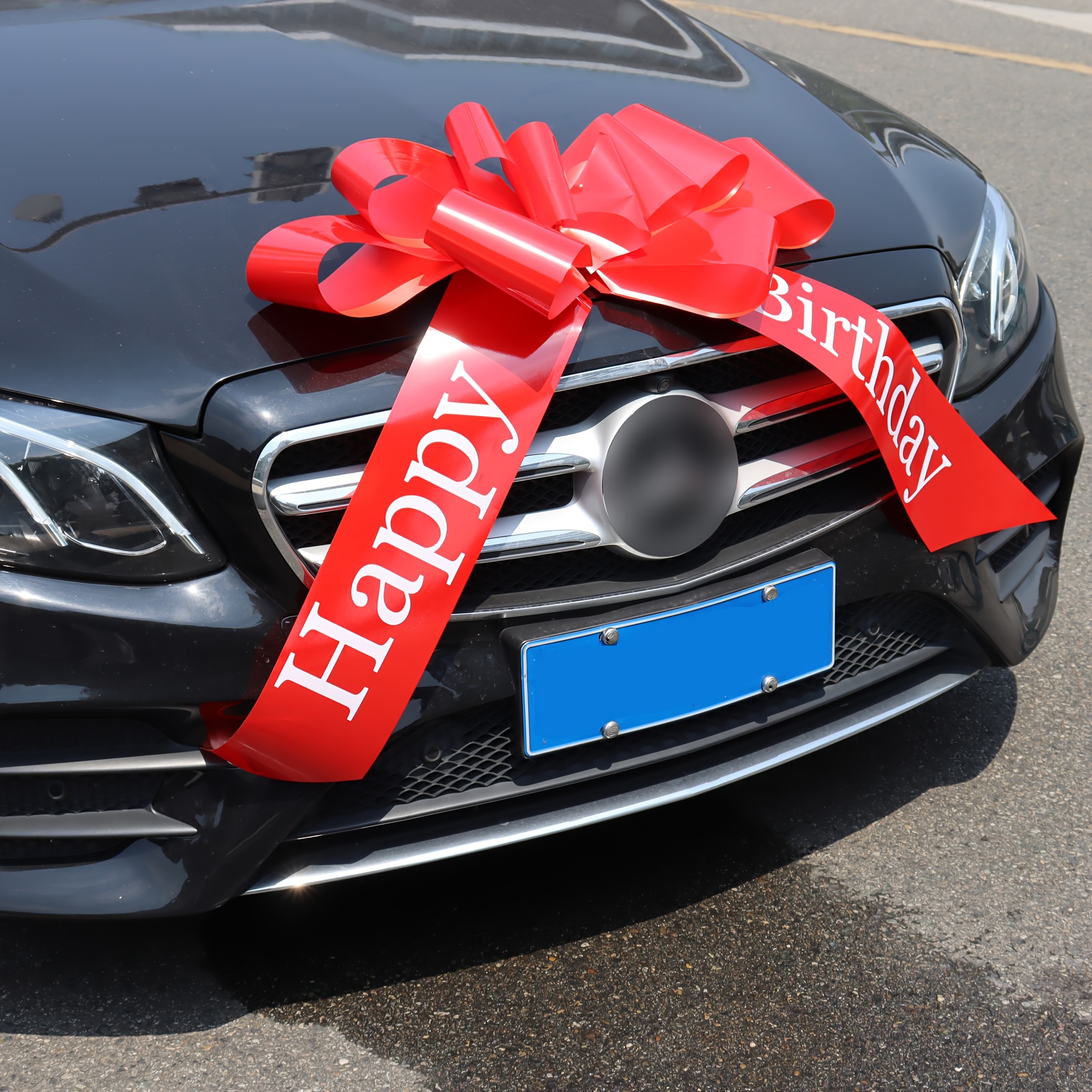 Giant 30-inch Happy Birthday & Christmas Car Bow, Giant Car Bow, Gift Bow For Car With Suction Cup. Bow For New House, Car, Gift Wrapping, Holiday Decoration, Birthday Decoration