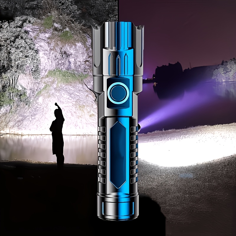 2pcs High-Powered Zoom Flashlights, Outdoor Multifunctional Portable Home Mini Retractable Zoom Light, Camping Gear, Outdoor Flashlight, Portable Flashlight, Mini Flashlight, Durable Structure, Sturdy Construction, Bright Beam