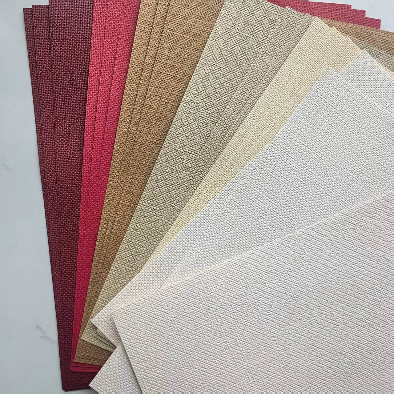 TEMU 18 Feuilles de Papier Cartonné Texturé Effet Lin Vieilli - 6 Couleurs, Format A5, à Gaufrées et Texturées, Convient pour Journaux Artistiques,