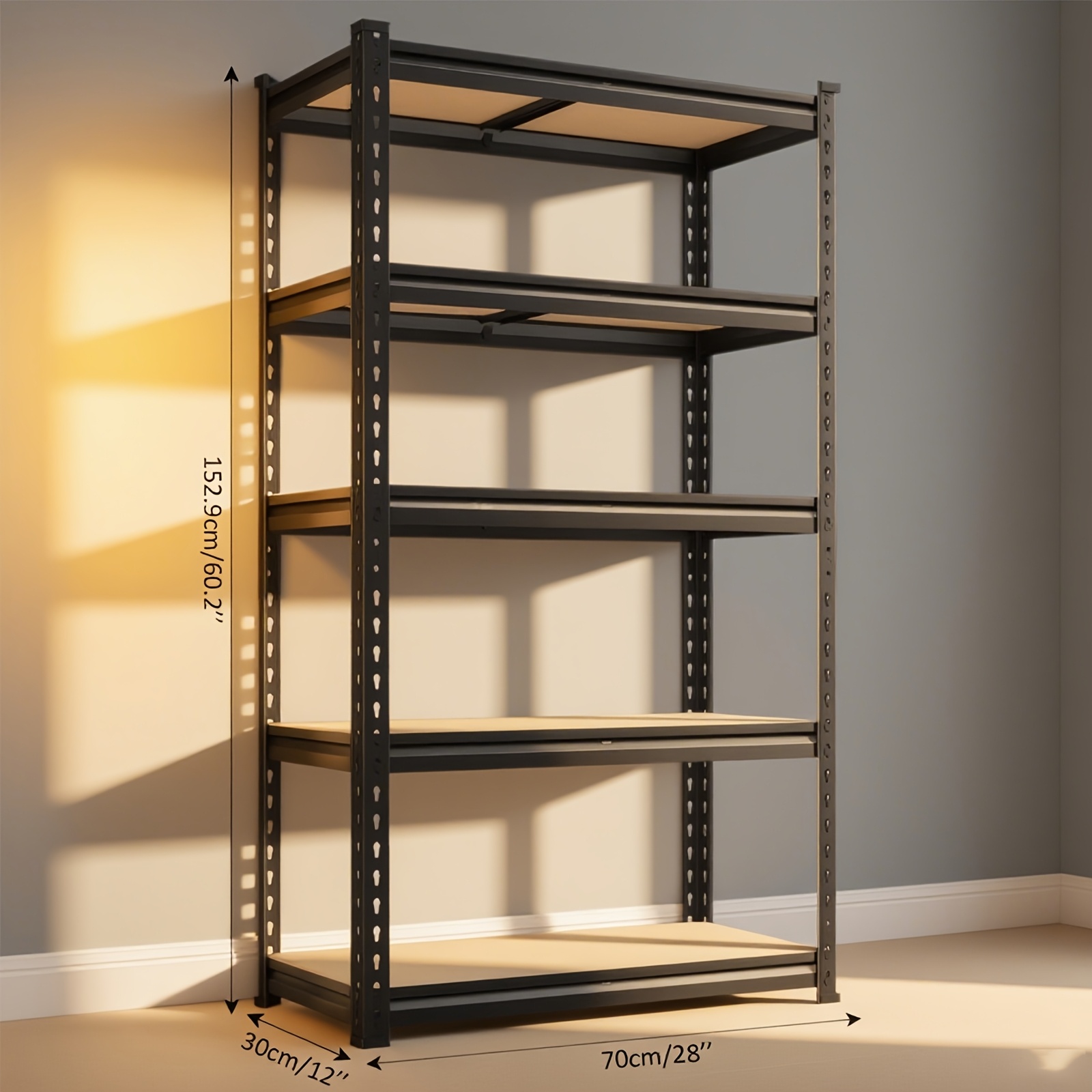 TEMU 2000lbs Garage Shelving Storage Shelves Heavy Duty Shelving 5 Tier Metal Shelving Units For Garage Shelves 72"/60"h, Adjustable Metal Shelving