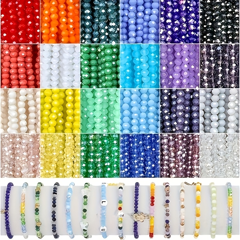 Image of 1200pcs 4mm Summer Dopamine Glass Beads In 10 Different Colors For Jewelry Making Diy, For Bracelets, Beaded Friendship Bracelet Kits, Rainbow Beads Crafts, Holiday Gifts, Gifts For