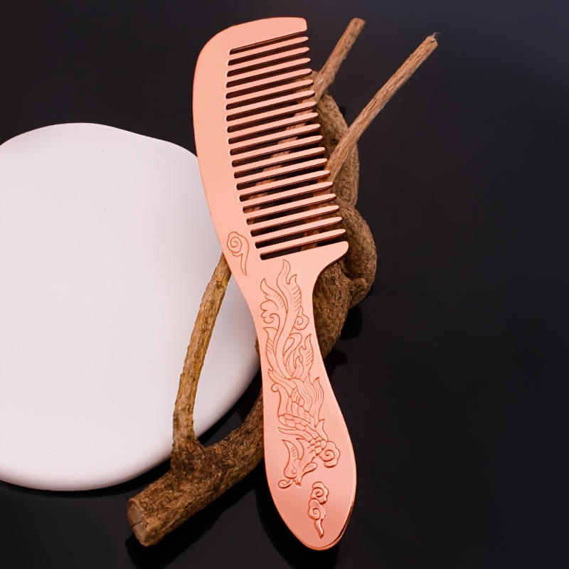 E-shop Kamm aus Lila Kupfermaterial, Reiner Kupferbürsten--Kamm für Normales Haar, Massagerkamm, Leicht zu Reinigen, Geeignet für Reisen oder den