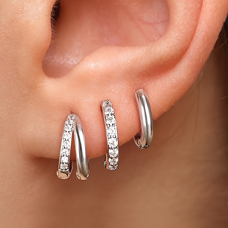 E-shop 3-teiliges Ohrring-Set für Damen, minimalistischer Stil, , geeignet für den täglichen Arbeitsweg Partys