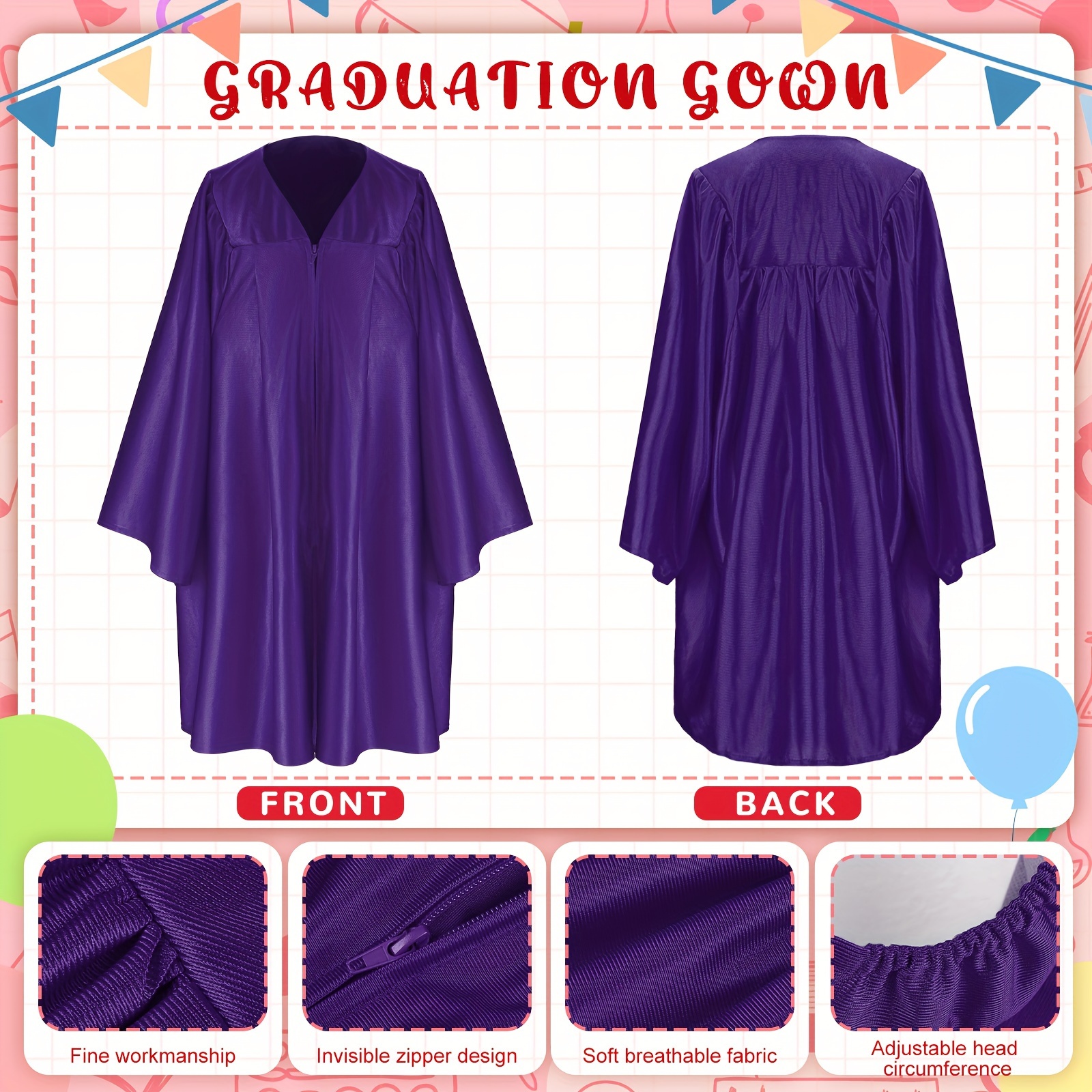 Graduate Set Graduation Accessories Preschool Graduation Set - 60 Pcs Cap Gown ...