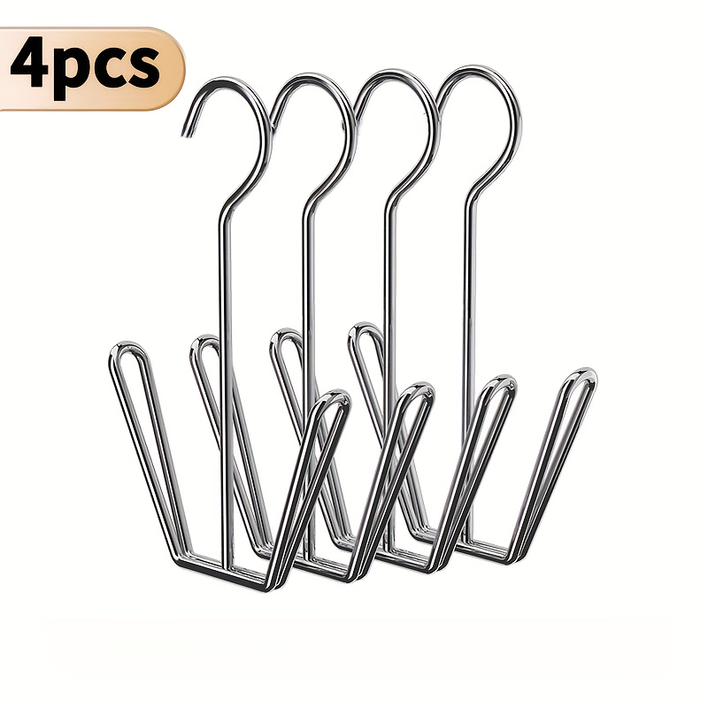 4pcs Stainless Steel U-shaped Shoe Drying Rack, Windproof Shoe Hanger, Single Rod Multifunctional Shoe Rack For Balcony Window Sill, Drying Racks