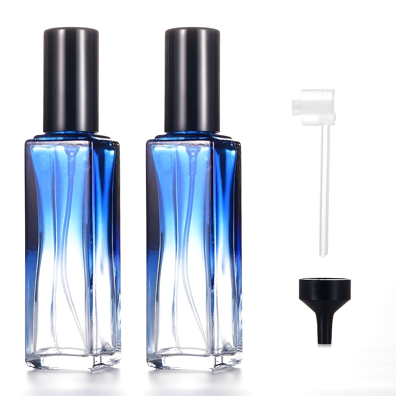 TEMU Ensemble de 4 flacons vaporisateurs à gradient bleu avec ajouts, 5 ml/10 ml/20 ml en option, flacons de parfum réutilisables portables, corps en