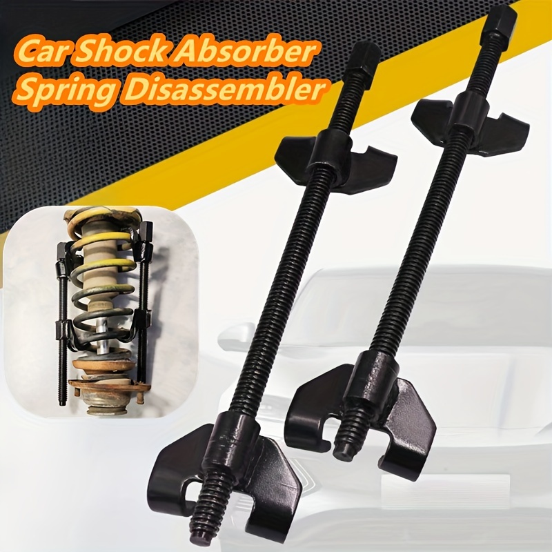 

2pcs Coil Spring Compressor Tool Set - Heavy-duty 45 Gauge Steel Strut Spring Compression Clamp For Shock Absorber Removal, Vehicle Suspension System Repair Tools, Uncharged Manual Operation Mechanism