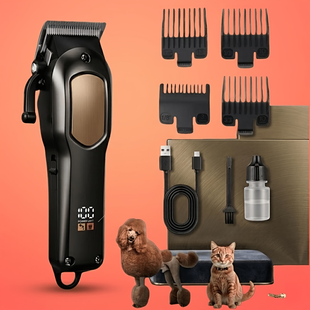TEMU Professional Cordless Pet Clippers With 4 Length Adjustments, Powerful Motor, , 2000mah Large Capacity Battery For Long-lasting Use, Sharp ,