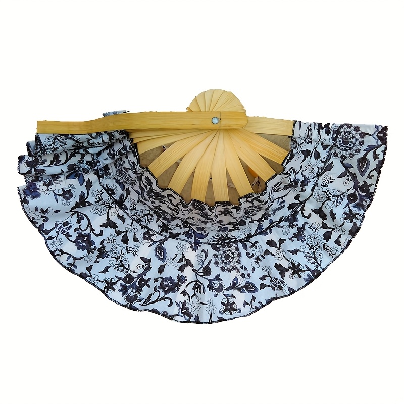 1 multifunctional foldable womens summer wide brimmed sun hat printed chinese sun hat suitable for traveling to the beach
