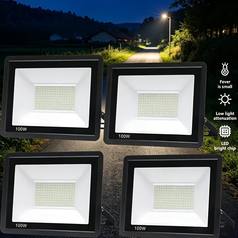 TEMU Nouvelles lampes de jardin extérieures ultra-lumineuses, LED extérieurs, de sécurité pour jardin, étanche IP68, câblées, faciles à installer,