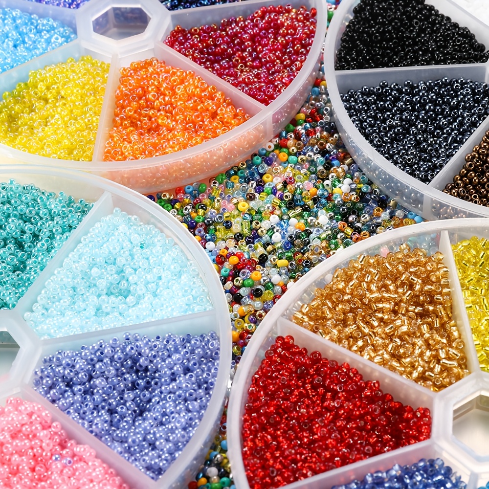 

6300pcs 2mm Glass Seed Beads Set, Crystal Charm Spacer Beads For Making, Bracelets & Handmade Accessories Kit