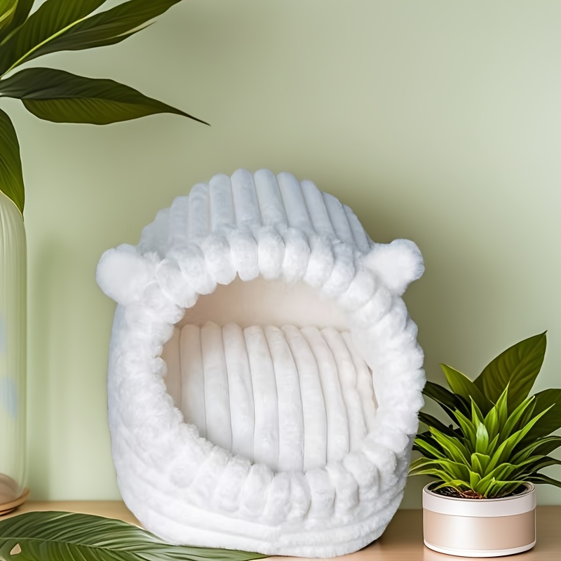 suitable for small medium and large dogs and cats this cozy cartoon cat cave bed   your feline warm and comfortable in this   house a christmas   pet bed house is   cats providing a soft and warm winter retreat Product details 3