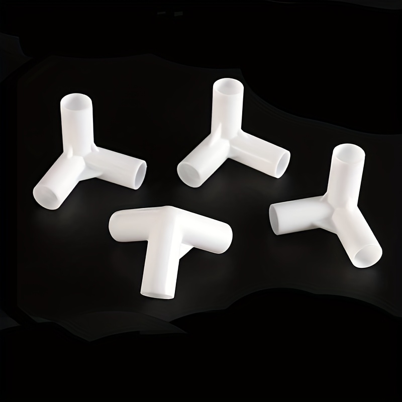 TEMU 4pcs 16mm Pvc Straight Elbow Tee Connector Joint 90 Degree Pvc Pipe Adapter Wardrobe Tent Shoe Rack Fittings (90 Degree)