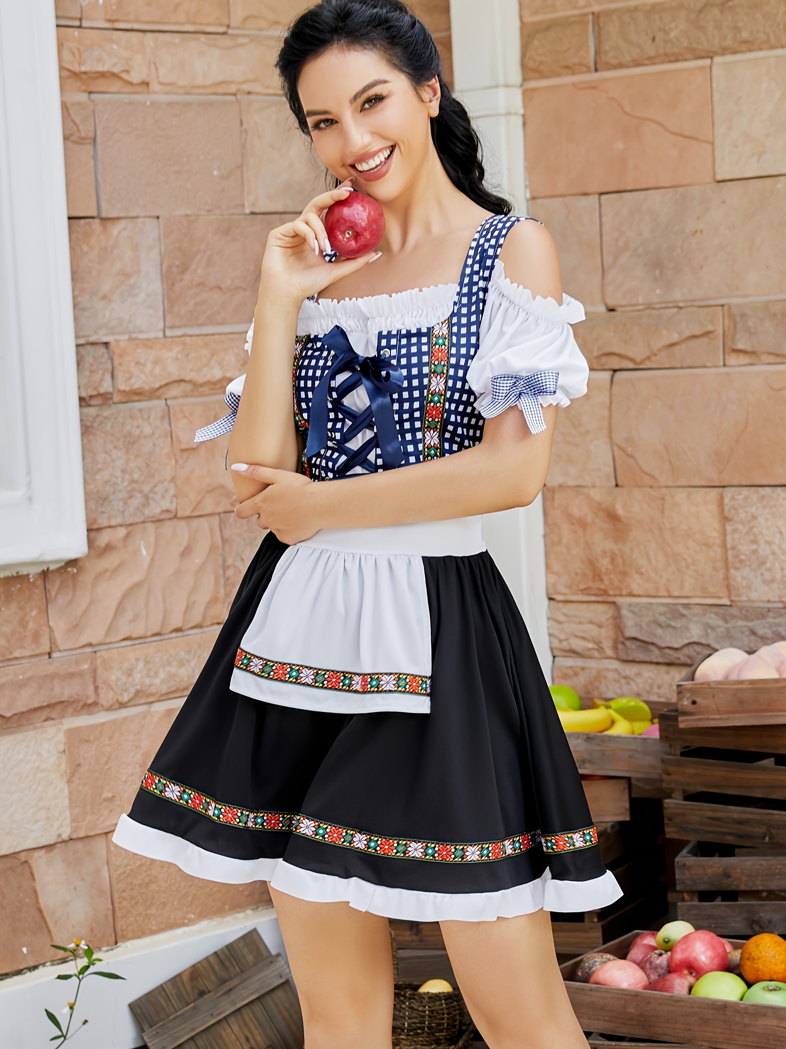 robe dirndl allemande femmes costume traditionnel bavarois Temu