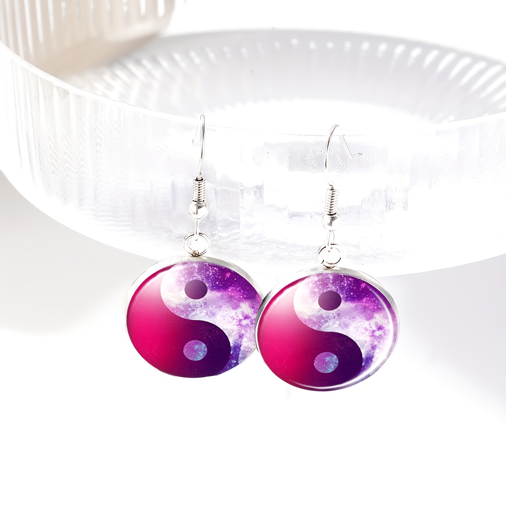 4pcs Yin Yang Jewelry Set with Necklace, Bracelet, and Earrings