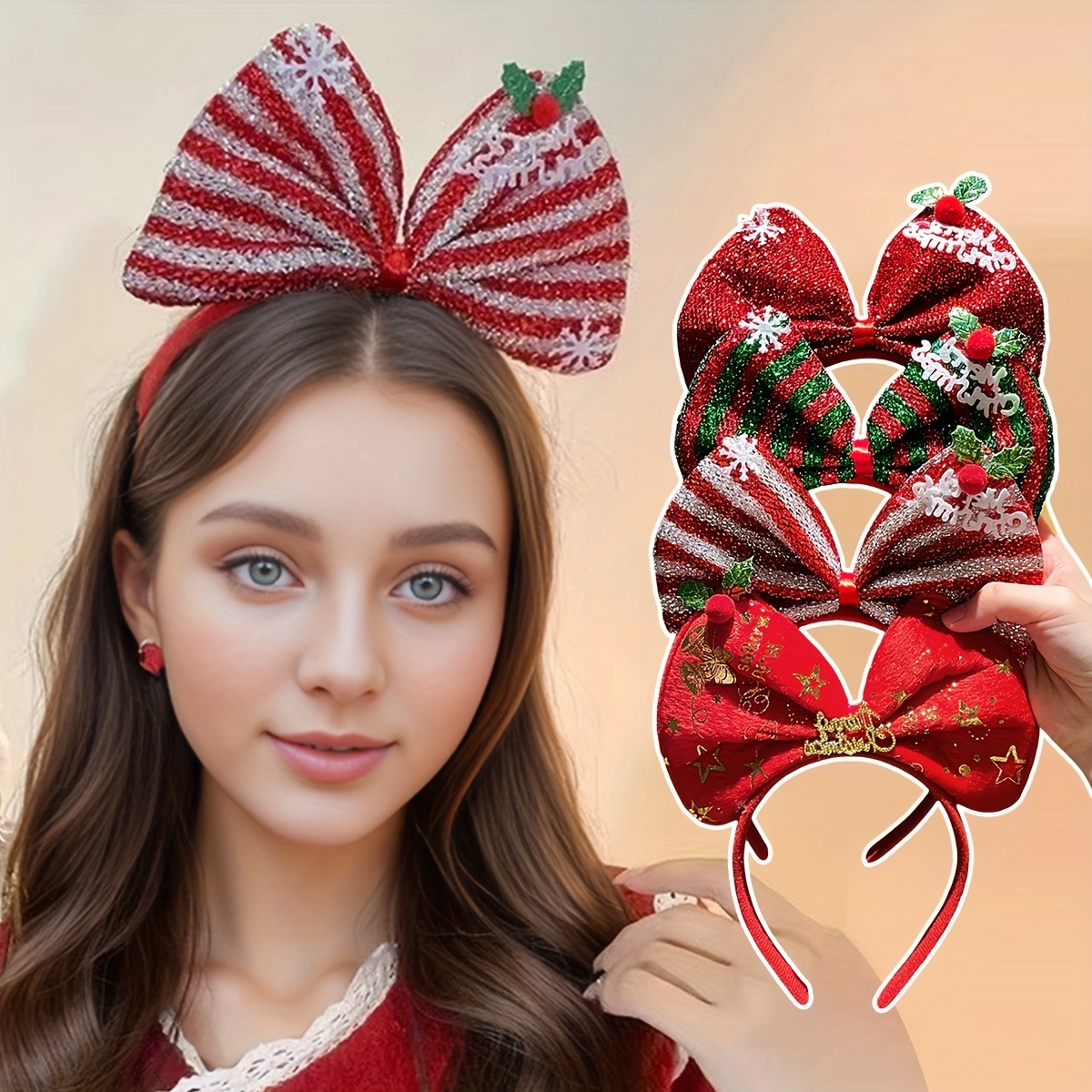 

2pcs Christmas Bow Headbands For Women - For , Parties & | / Accessories