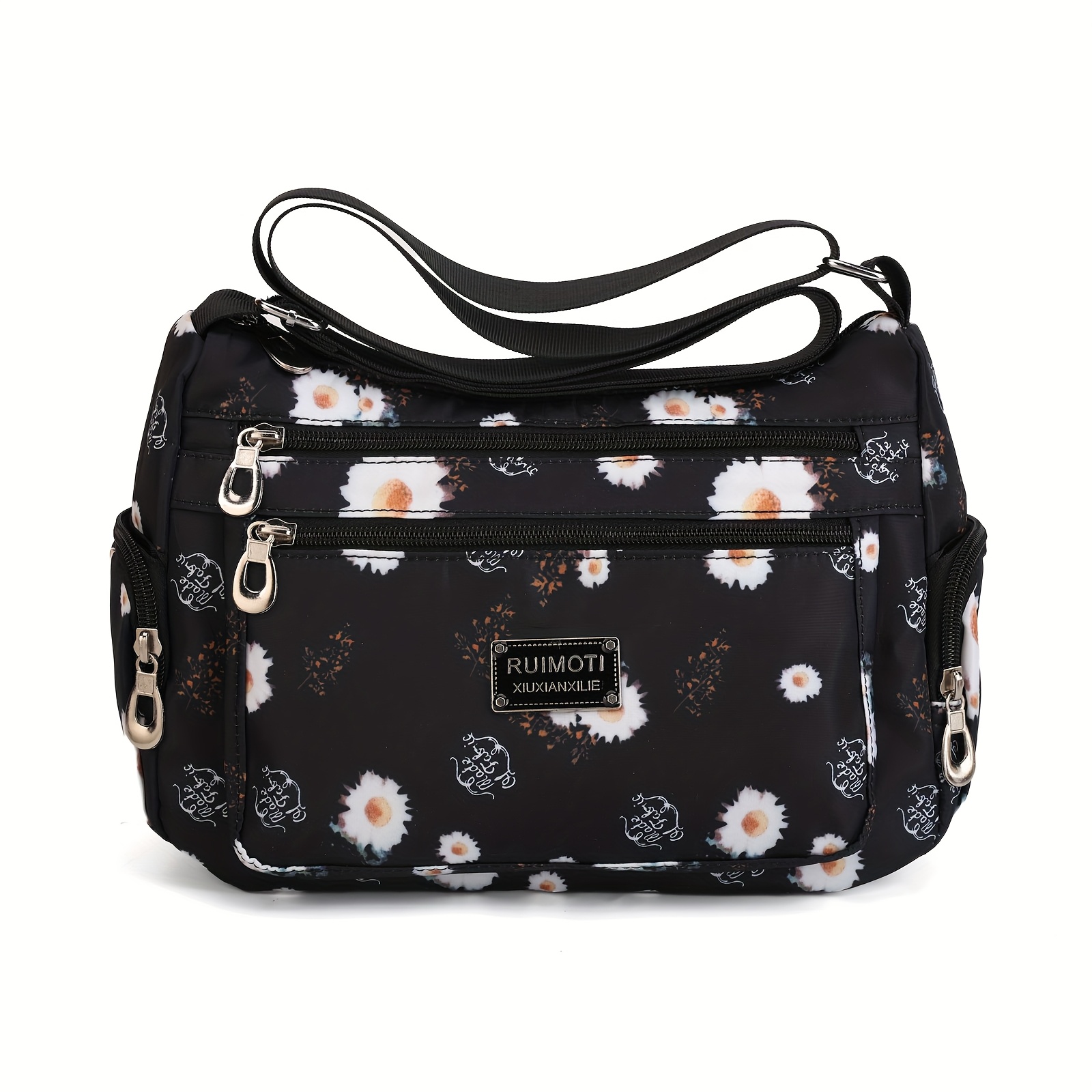 Image of Practical Multi-pocket Floral Women's Crossbody Bag, Lightweight And Wear-resistant Daily Commuting Shoulder Bag, Large Capacity Casual Women'
