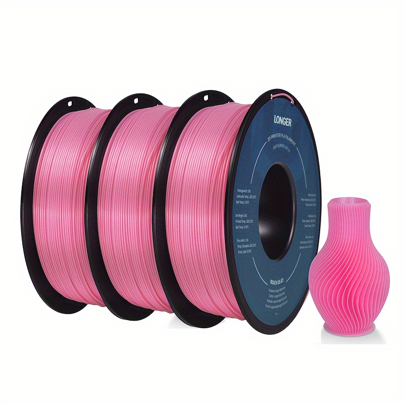 

Longer 3kgs 6.6lb Pla Pink 3 Rolls (1kgs 2.2lb Each) 3d Printing Filament, 1.75mm, For All 3d Printers 3d Printing Pens