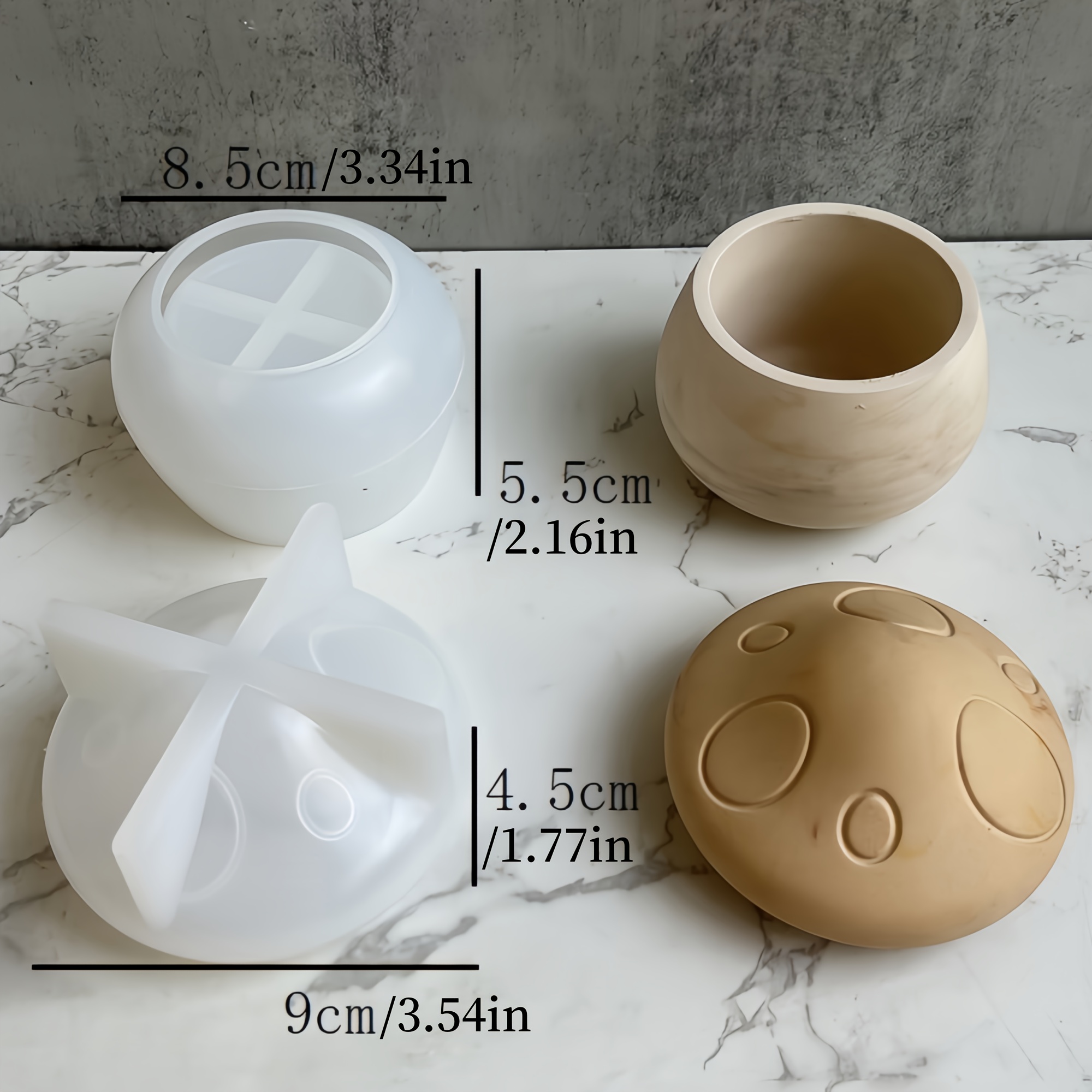 E-shop 1 Set Pilz-Aufbewahrungsboxen-Silikonformen, Gips-Formen, Ton-Formen, Blumentopf-Gießformen aus Beton, Kerzenhalter-Silikonformen, runde und