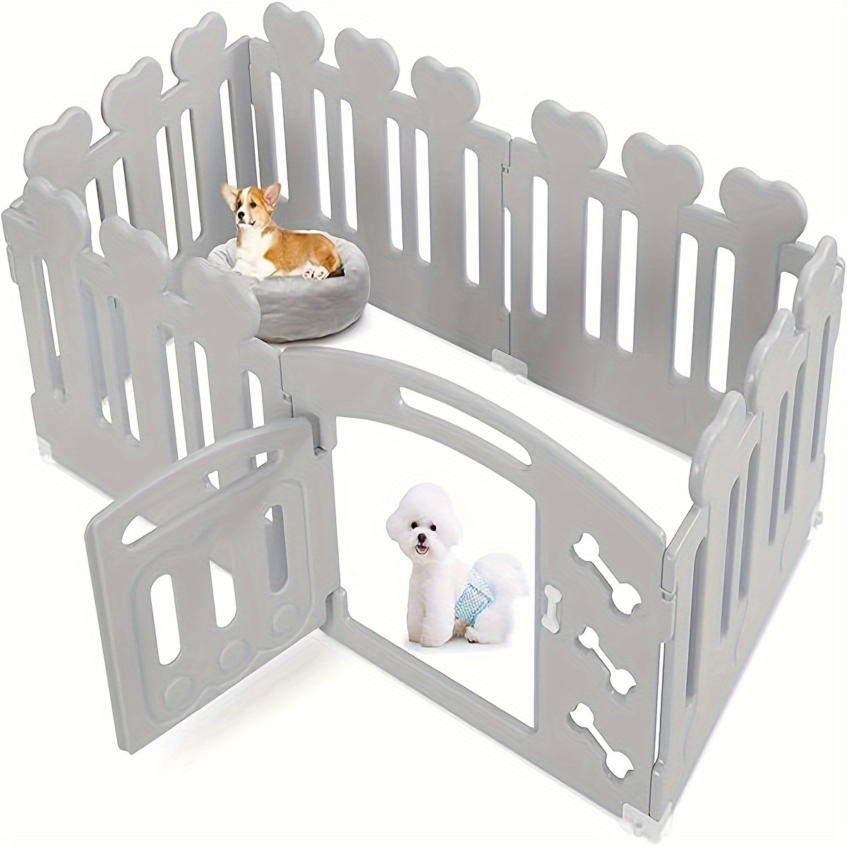 Run 60cm , Dog 5+1 Panels, Plastic , Dog , Dog , . Cups & Anchors, Dog For And