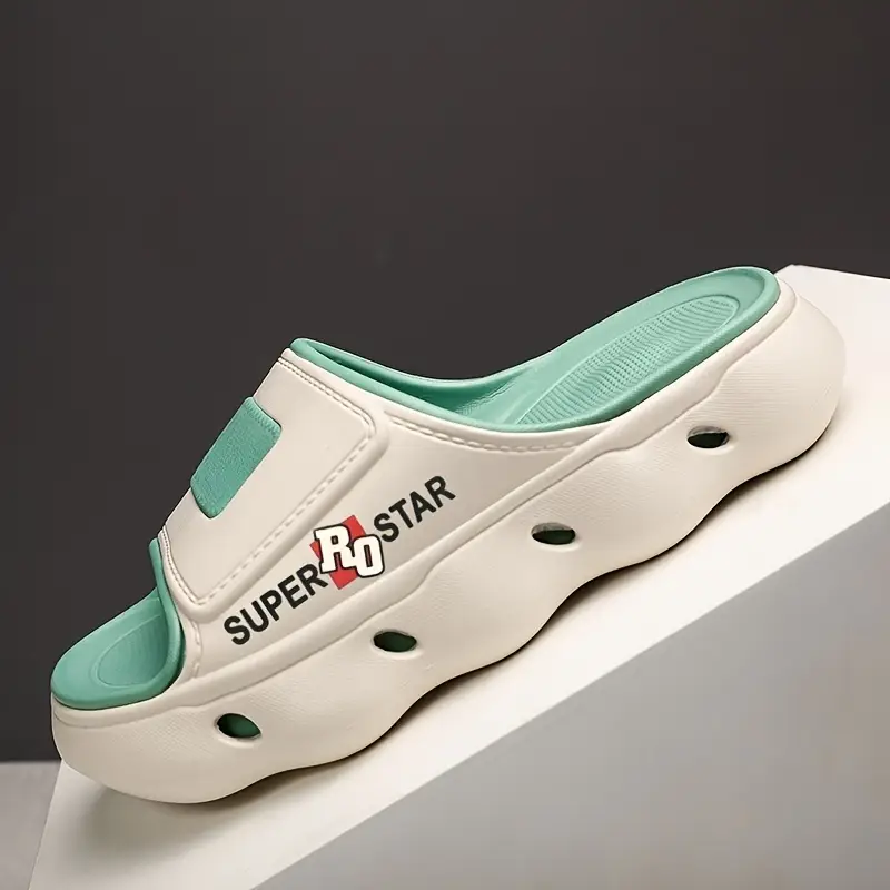 womens print eva slide sandals high quality slip resistant soft sole open toe beach slippers for outdoor use light beige with teal accents indoor slippers opentoe sandals lightweight sandals Product details 6