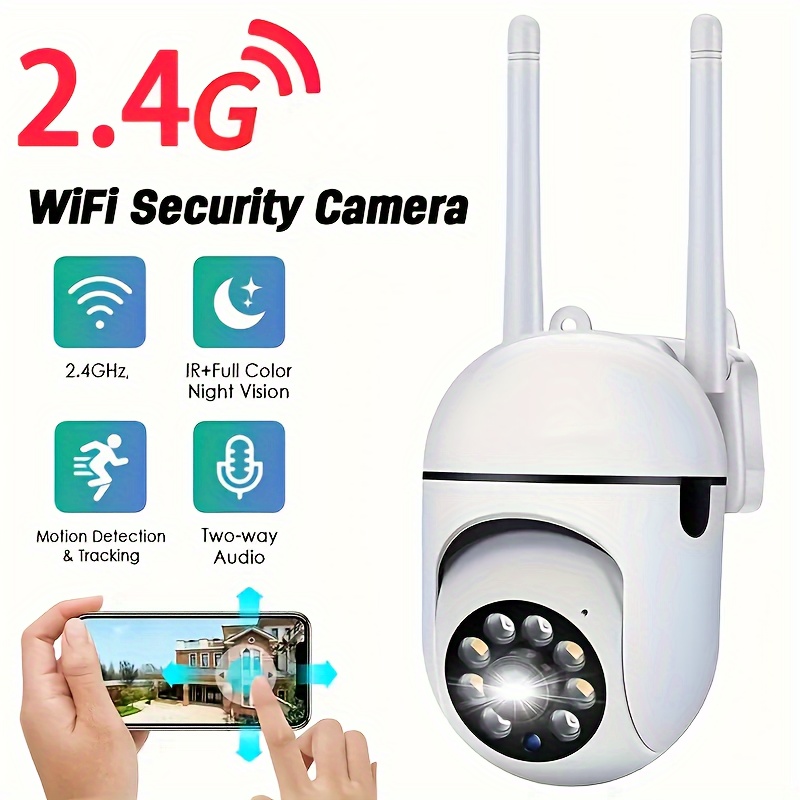 OURLIFE Security Camera with Color Night Vision, Wireless Indoor/Outdoor Camera, Two-Way Audio, Multi-Angle Pan/Tilt/Zoom, Wi-Fi Smart Home Security Camera with Pet Motion Tracking, Ideal Christmas & Thanksgiving Gift!!