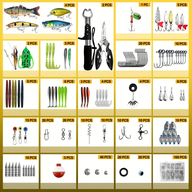 87 111 137 377pcs fishing lure sets packed in a plastic box - Temu Mauritius 87 111 137 377pcs fishing lure sets packed in a plastic box - Temu Mauritius