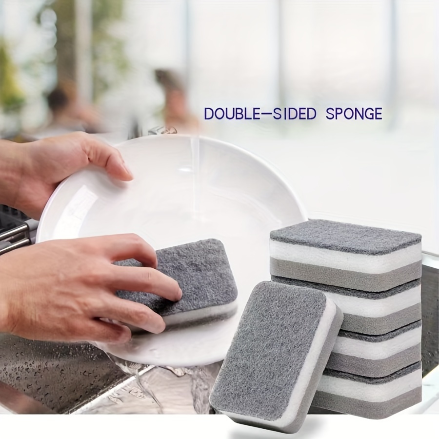 5pcs multi purpose high density double sided sponges for kitchen bathroom cleaning   non scratch scrubbers halloween gift christmas gift details 1