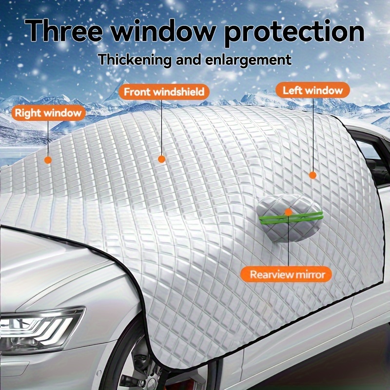 

Car Windshield Protection For Snow, Ice, Uv, Frost Wiper & Mirror Protector, Windproof Sunshade Cover For Cars, Compact Suv Sunshade Cover For Cars Windshield